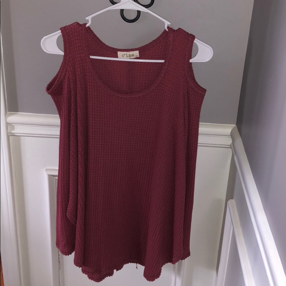 Dark pink/purple off the shoulder long sleeve